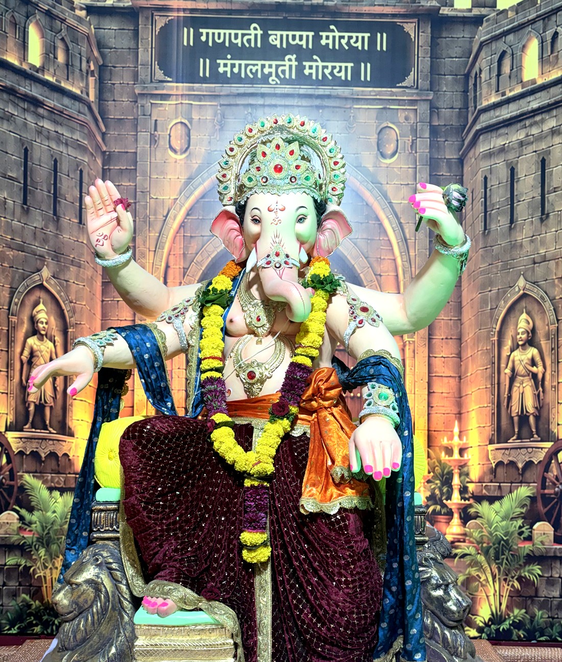 Shree Siddhivinayak — the Mandal's Ganesh idol, decorated for Ganeshotsav